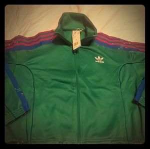 adidas green floral jacket